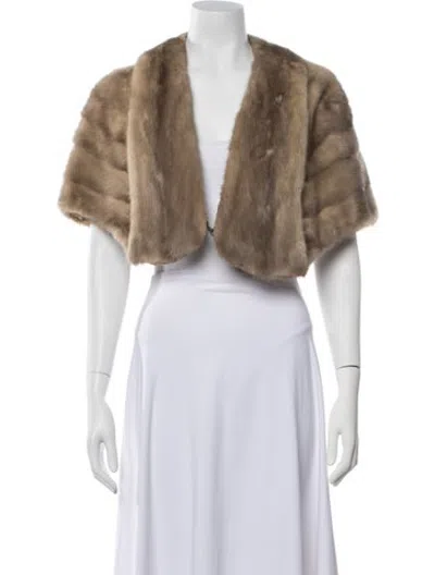 Pre-owned Fur Jacket In Neutrals