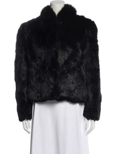 Pre-owned Fur Mink Faux  Jacket In Black