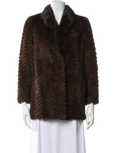 Pre-owned Fur Mink Faux  Jacket In Brown