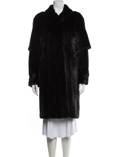 Pre-owned Fur Mink  Coat In Black