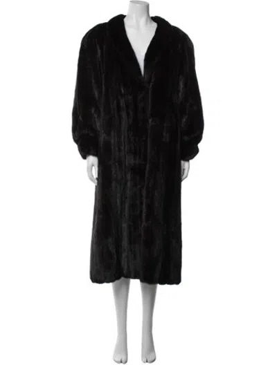 Pre-owned Fur Mink  Coat In Black