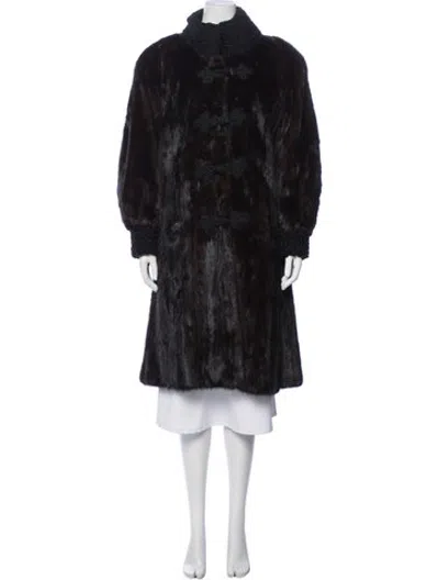 Pre-owned Fur Mink  Coat In Black