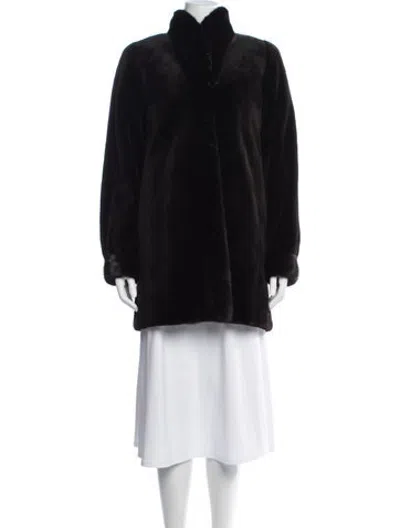 Pre-owned Fur Mink  Coat In Black
