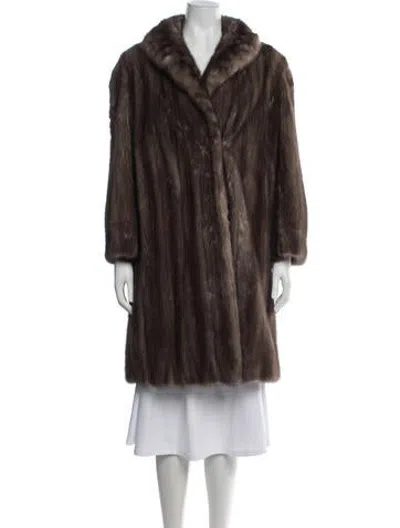 Pre-owned Fur Mink  Coat In Brown