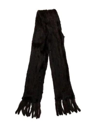 Pre-owned Fur Mink Scarf In Brown