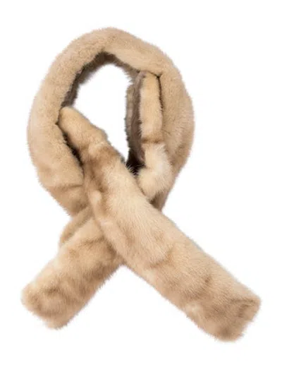 Pre-owned Fur Mink Scarf In Neutrals