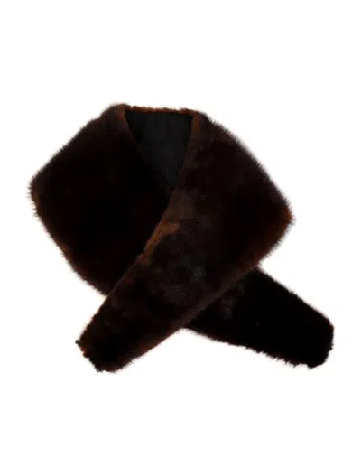 Pre-owned Fur Mink Shawl In Brown