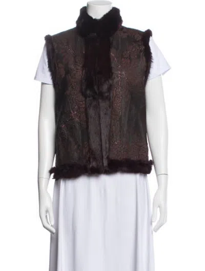 Pre-owned Fur Patterned Vest In Brown
