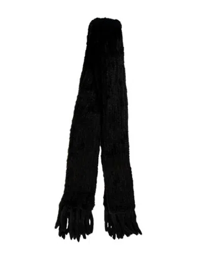 Pre-owned Fur Scarf In Black