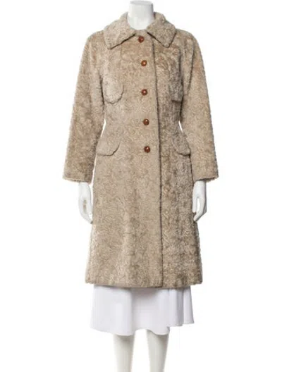 Pre-owned Fur Shearling  Jacket In Neutrals