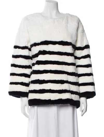 Pre-owned Fur Striped  Coat In Multicolor