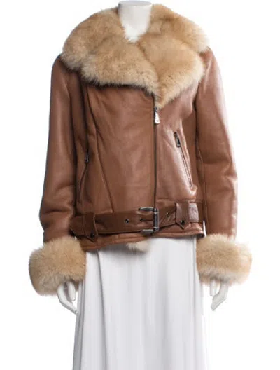 Pre-owned Fur Suede  Jacket In Brown