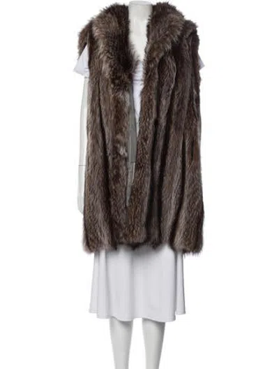 Pre-owned Fur Unbranded  Vest In Brown