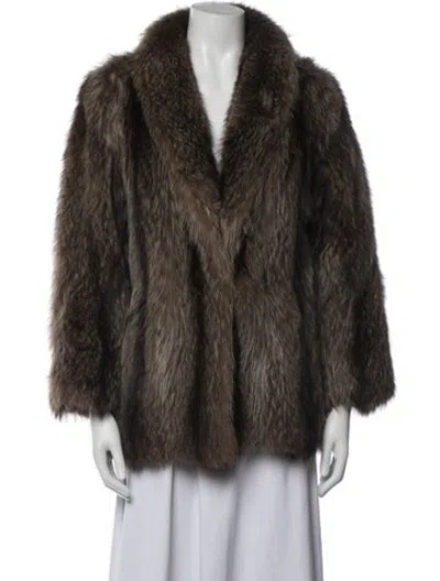 Pre-owned Fur Vintage  Coat In Brown