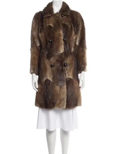 Pre-owned Fur Vintage   Coat In Neutrals