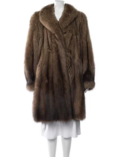 Pre-owned Fur Vintage   Coat In Neutrals