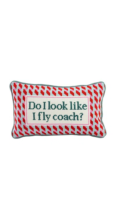 Furbish Studio Fly Coach Needlepoint Pillow In Red