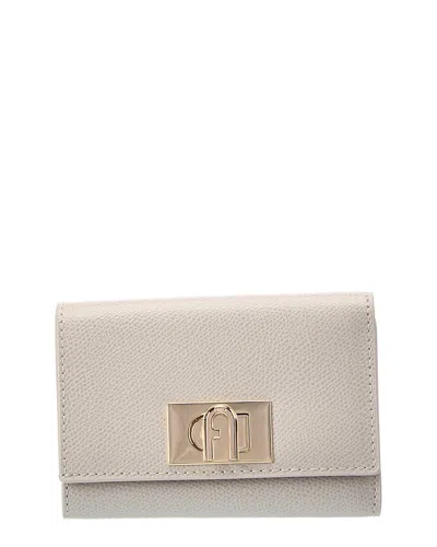 Furla 1927 Medium Leather Compact Wallet In White