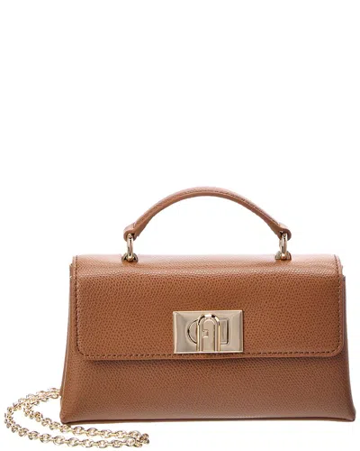 Furla 1927 Mini Leather Crossbody In Brown