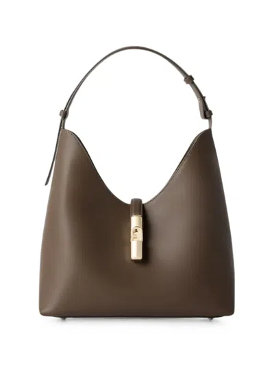 Furla Goccia Leather Tote Bag In Brown