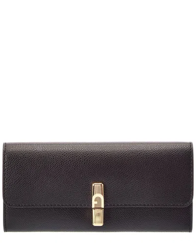 Furla Iride Leather Continental Wallet In Black