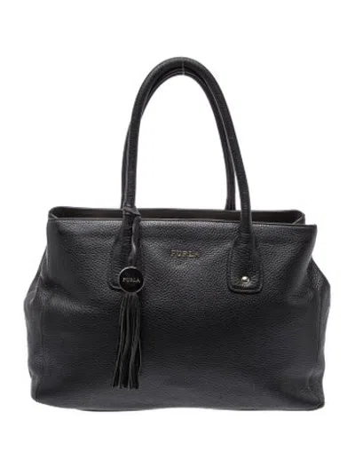 Pre-owned Furla Leather Shoulder Bag In Black
