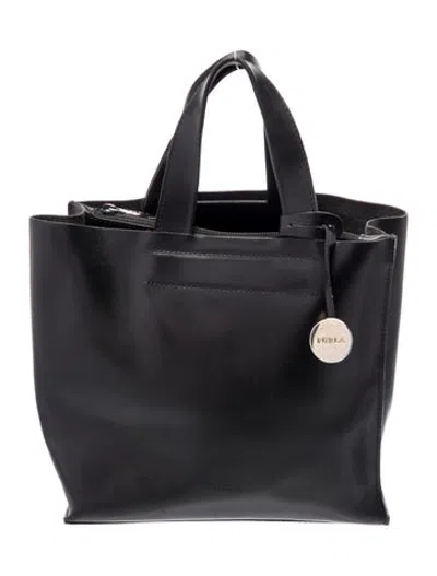 Pre-owned Furla Leather Top Handle Bag In Black