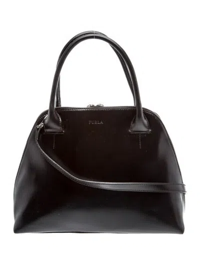 Pre-owned Furla Leather Top Handle Bag In Brown