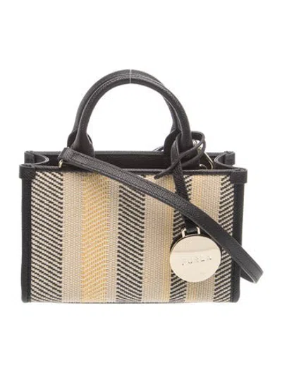 Pre-owned Furla Leather Top Handle Bag In Neutrals