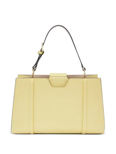 Furla Pebbled Leather Tote Bag In Yellow