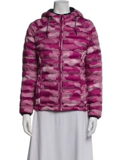 Pre-owned Fusalp Camouflage Print Down Coat In Pink