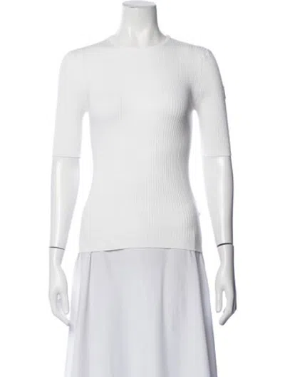 Pre-owned Fusalp Crew Neck Short Sleeve Top In White