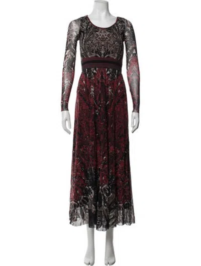 Pre-owned Fuzzi Paisley Print Long Dress In Black