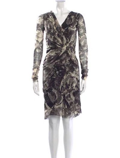 Pre-owned Fuzzi Printed Mini Dress In Neutrals
