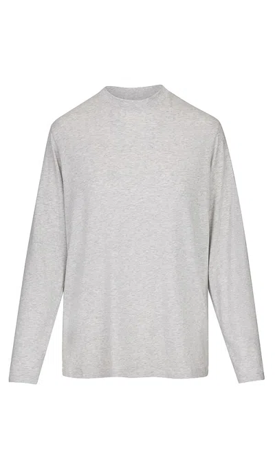 Fwrd Boutique Skims Boyfriend Long Sleeve T-shirt In Gray