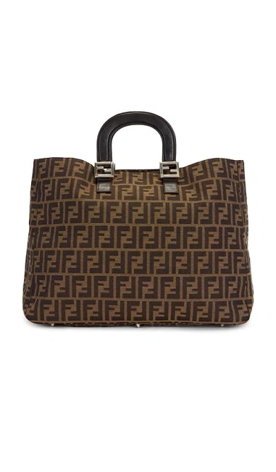 Fwrd Renew Fendi Zucca Handbag In Brown