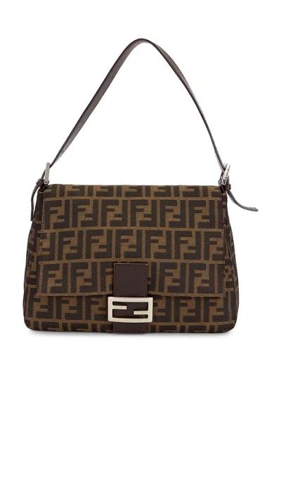 Fwrd Renew Fendi Zucca Mama Forever Baguette Shoulder Bag In Tobacco Brown