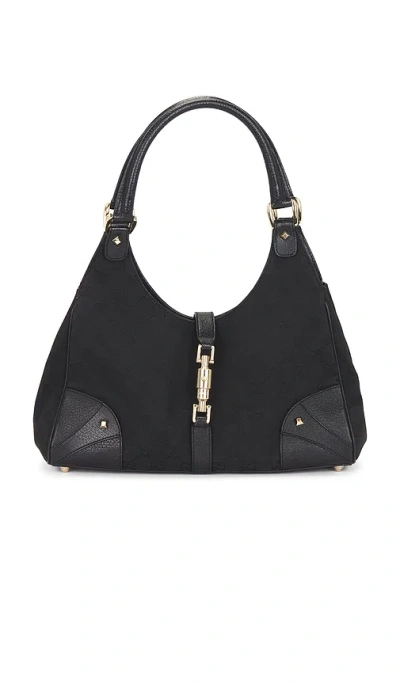 Fwrd Renew Gucci Nailhead Bardot Shoulder Bag In Black