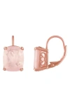 Fzn Cushion-cut Rose Quartz Drop Earrings