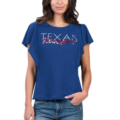 G-iii 4her By Carl Banks Royal Texas Rangers Crowd Wave T-shirt