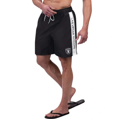 G-iii Sports By Carl Banks Black Las Vegas Raiders Streamline Volley Swim Shorts