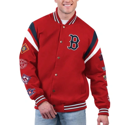 G-iii Sports By Carl Banks Red Boston Red Sox Quick Full-snap Varsity Jacket