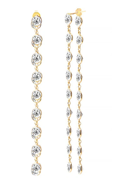 Gabi Rielle Dual Dream Front-back Crystal Drop Earrings In Gold