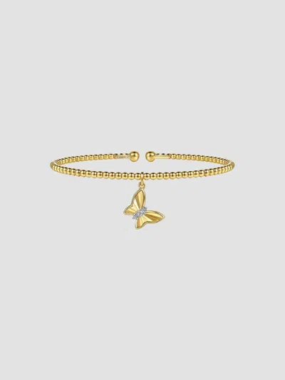 Gabriel & Co. Women's 14k Yellow Gold & 0.03 Tcw Diamond Beaded Cuff