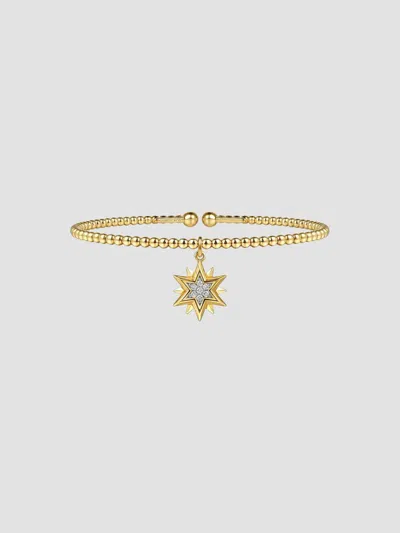 Gabriel & Co. Women's Bujukan 14k Yellow Gold & 0.08 Tcw Diamond Beaded Cuff