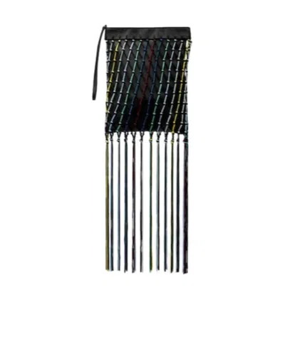 Gabriela Hearst Naila Fringed Leather Pouch In Black