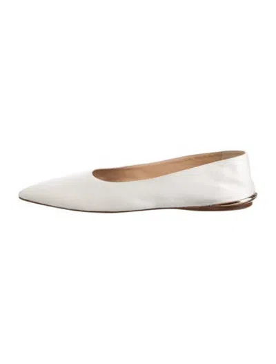 Pre-owned Gabriela Hearst Satin Ballet Flats In White