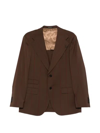 Gabriele Pasini Striped Suit In Brown