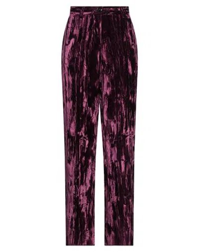 Gabriele Pasini Woman Pants Deep Purple Size 10 Acetate, Rayon