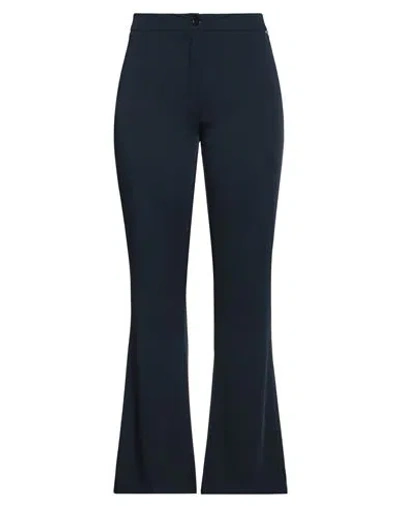 Gai Mattiolo Woman Pants Midnight Blue Size 12 Polyester, Elastane In Black